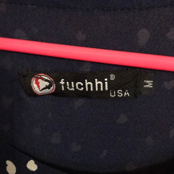 Fuchhi Navy Dress w/ Hearts - Picture 3 of 3